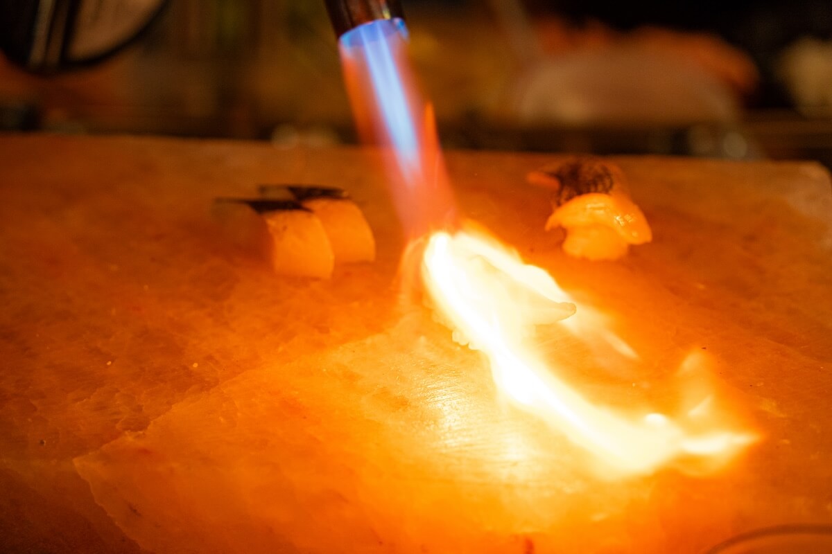 Aburi salmon flame torch