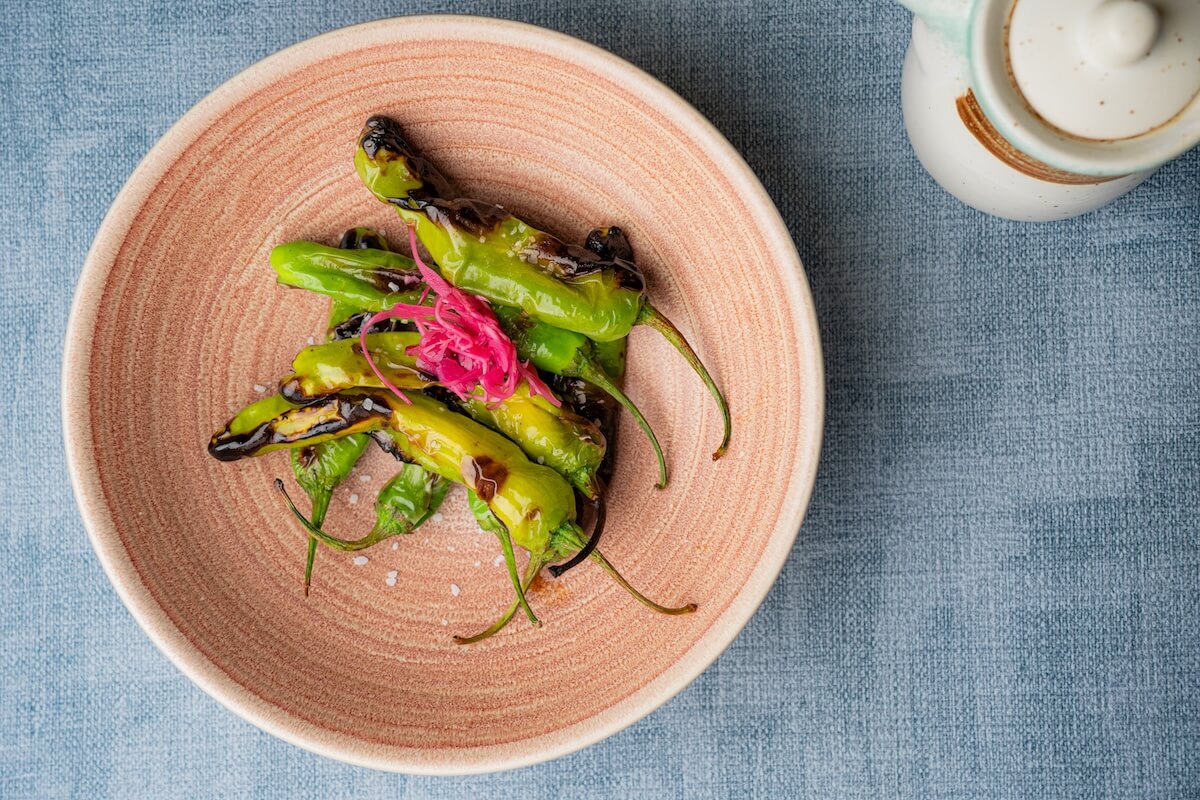 Shishito peppers grilled
